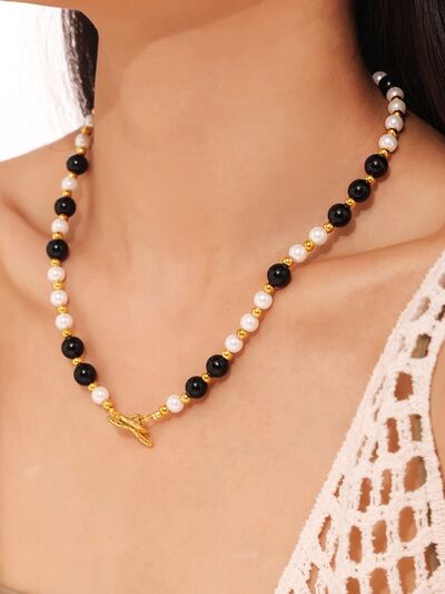 Stainless Agate Shell Bead Necklace