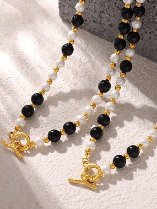 Stainless Agate Shell Bead Necklace