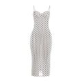 Spring Women Polka Dot Print Elegant Lace Sexy Cami Dress .Ships from