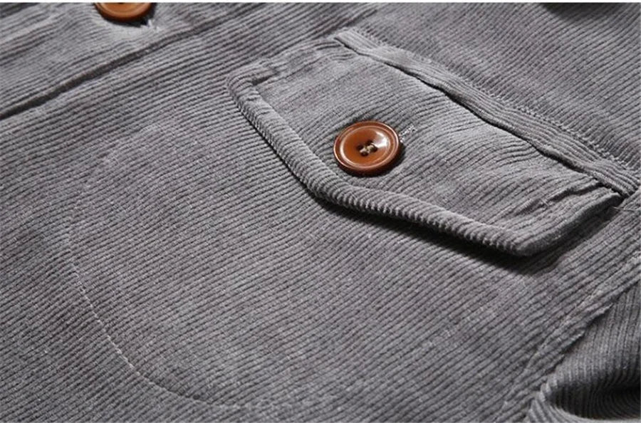 Men's Corduroy Fleece-Lined Winter Jacket