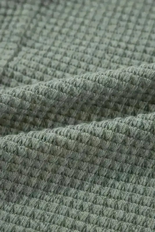 Women's Laurel Green Waffle-Knit Cardigan