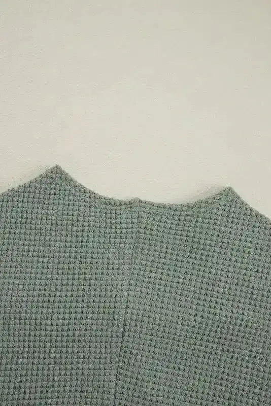 Women's Laurel Green Waffle-Knit Cardigan