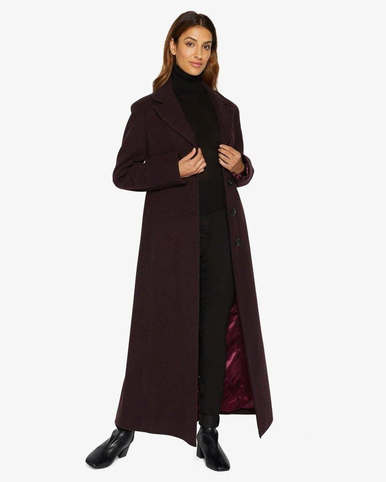 Women's Wool-Blend Longline Maxi Coat